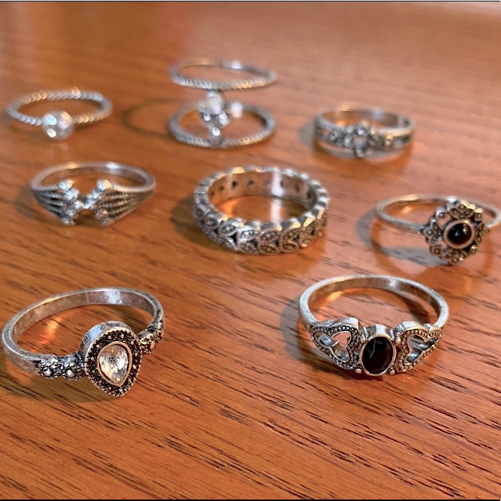 Torrid silver ring set size 9-10